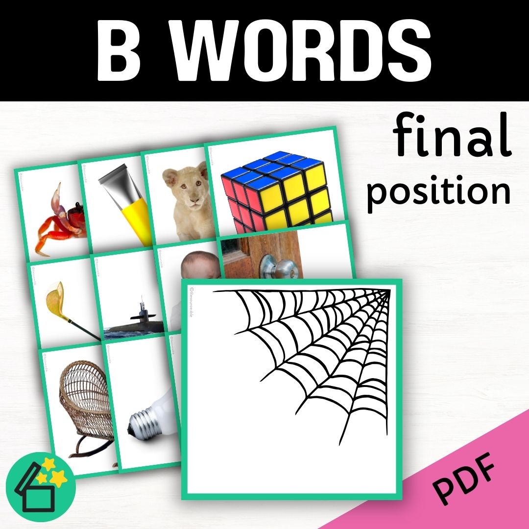 B word list for speech therapy and teachers by Resourceible. Eliciting the B sound at the end of words.