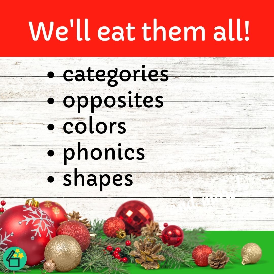 Christmas resources for SLP for sorting and matching games.