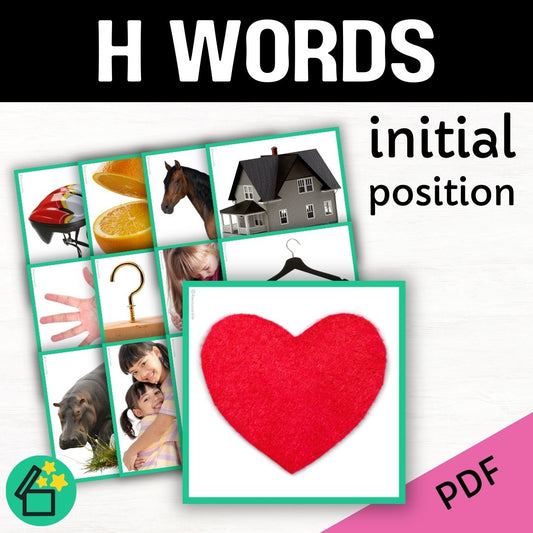 Eliciting sounds in speech therapy. Flash cards with H at the beginning. Initial H speech sound. H phonic for teachers. Ultimate speech sounds book. DARA by Resourceible, Kate Beckett.