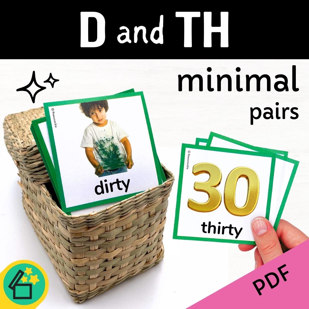 Minimal Pairs D and TH Voiceless | Speech Therapy Activities | pdf