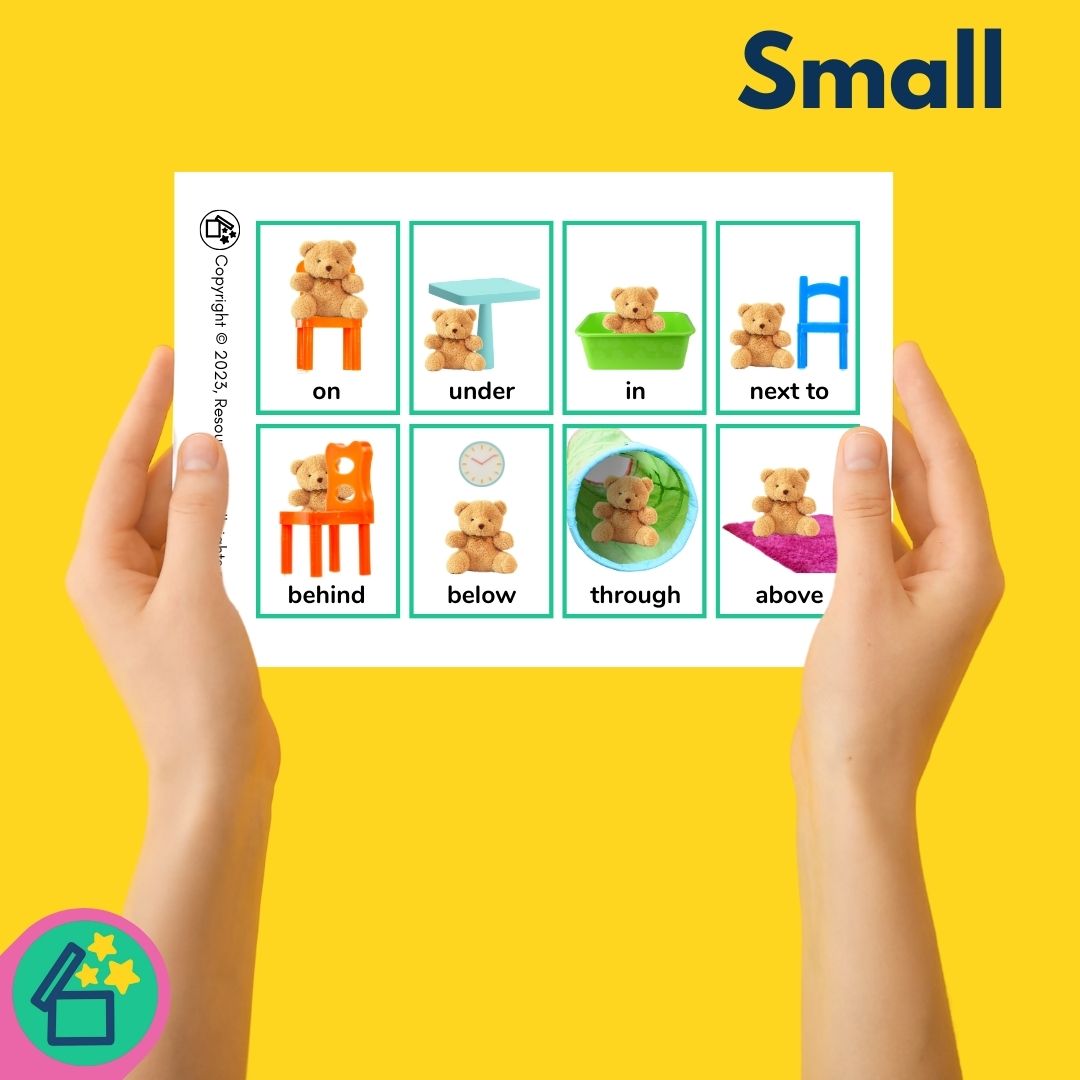 Printable speech therapy resources for prepositions learning with SLPs.