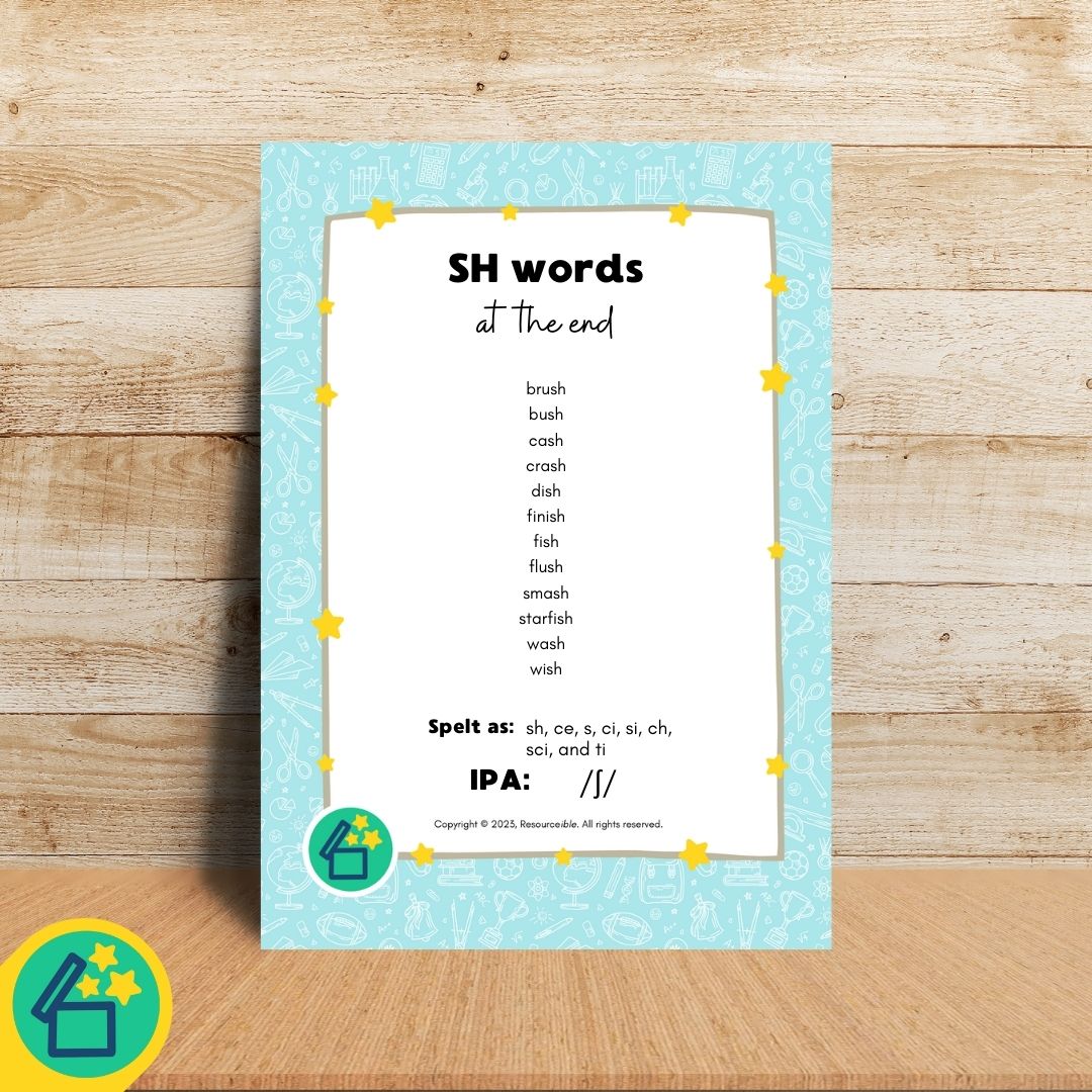 SH Words | Words ending with SH | Speech Therapy Resources | pdf