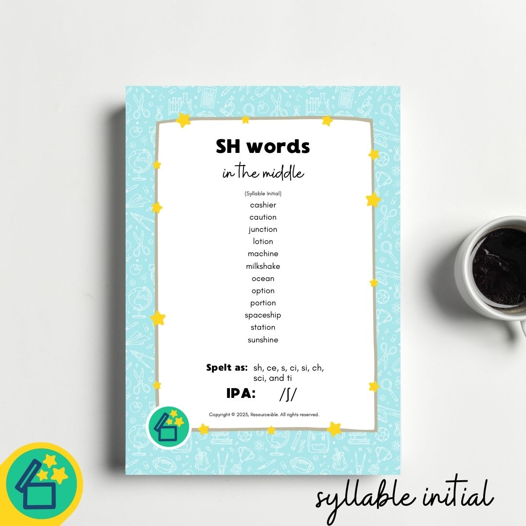 SH Words | Words with SH in the middle | Speech Therapy Resources | pdf