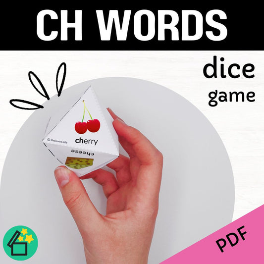 CH sound speech therapy game. Classroom game for CH words. CH phonic activity for kids by Resourceible.