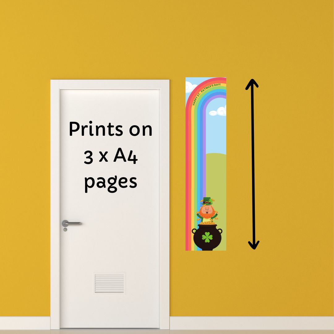 Free decoration for St Pattys day vertical door banner instant print.