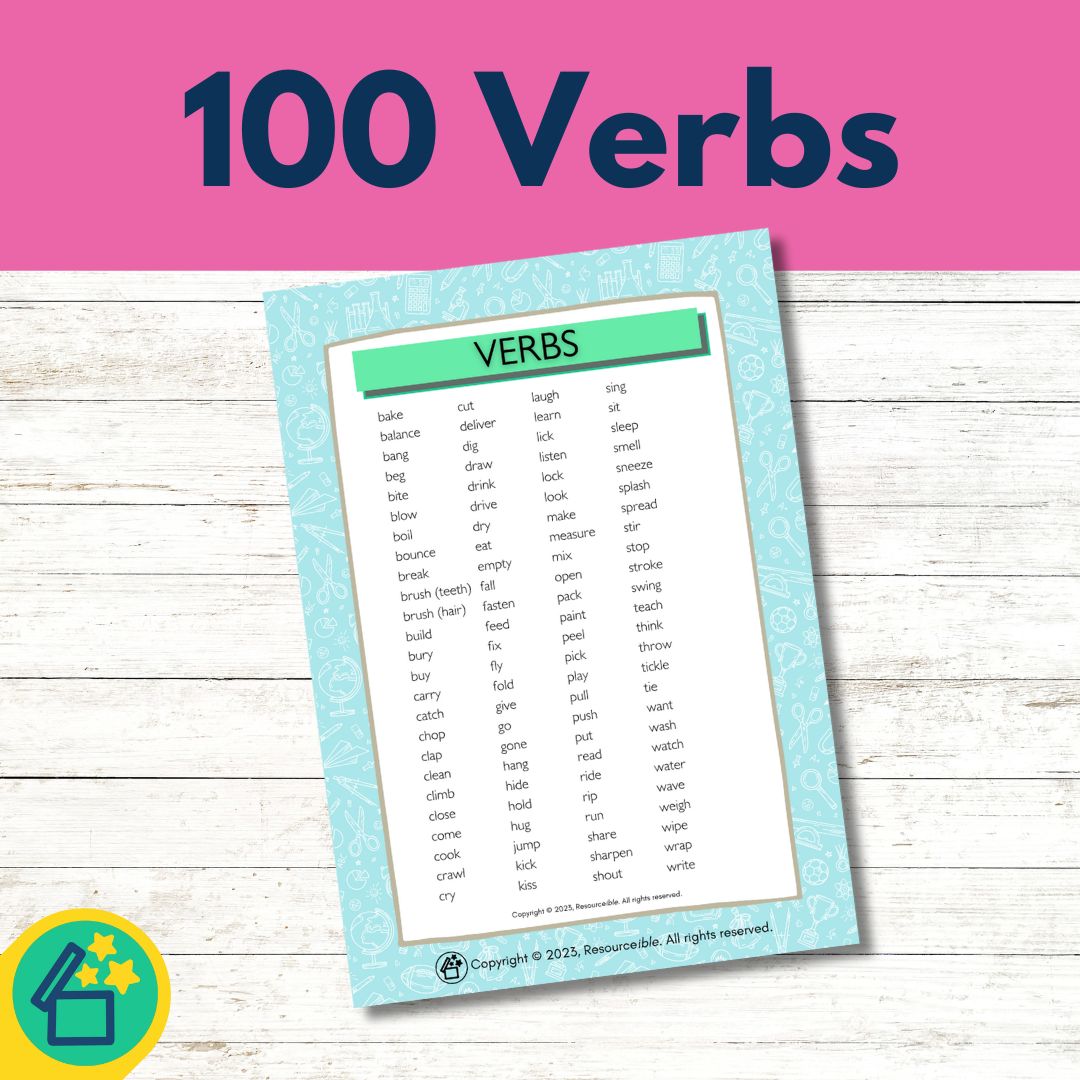 Instant download and print verb flashcards for speech therapy and teachers.