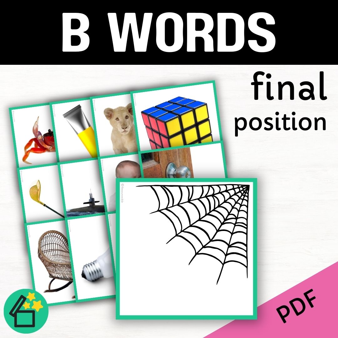B word list for speech therapy and teachers by Resourceible. Eliciting the B sound at the end of words.