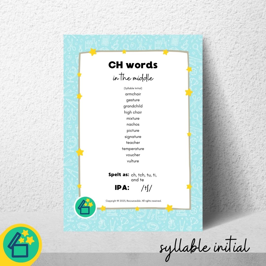 CH Words | Words with CH in the middle | Speech Therapy Resources | pdf
