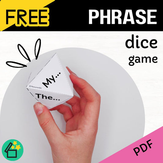 Carrier phrase speech therapy game. Phrase activity for teachers to use in the classroom by Resourceible.