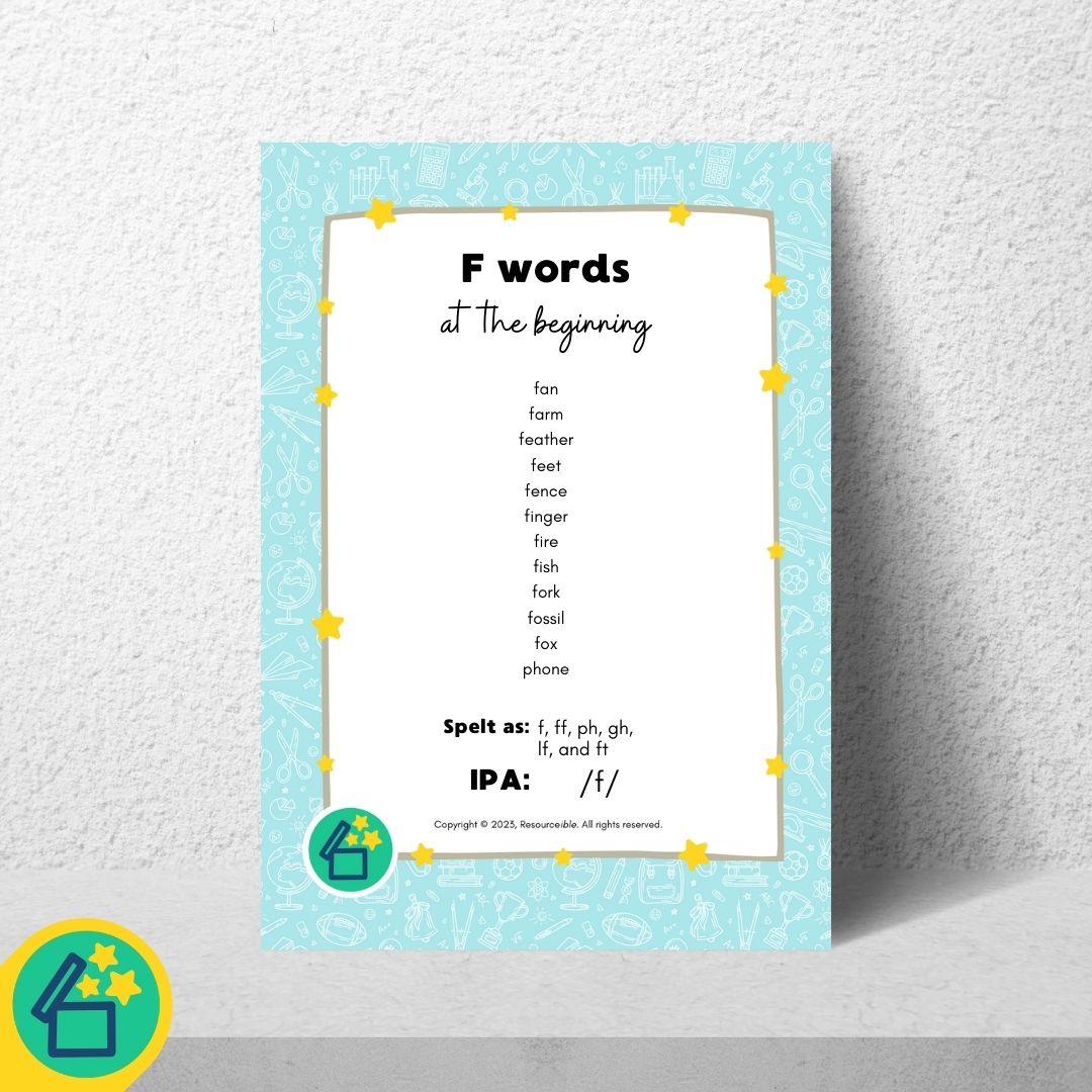 F Words | Words beginning with F | Speech Therapy Resources | pdf