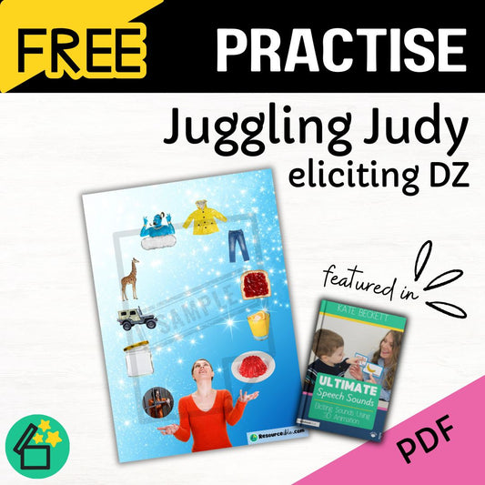Juggling Judy Ultimate Speech Sounds Eliciting Sounds Using 3D Animation Book by Kate Beckett.