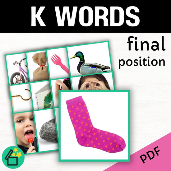 K Words | Words ending with K | Speech Therapy Resources | pdf ...