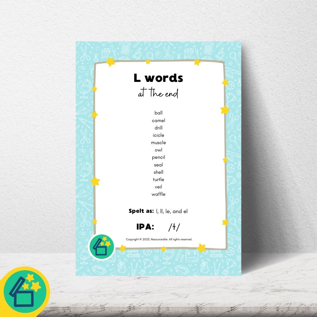 L Words | Words ending with L | Speech Therapy Resources | pdf