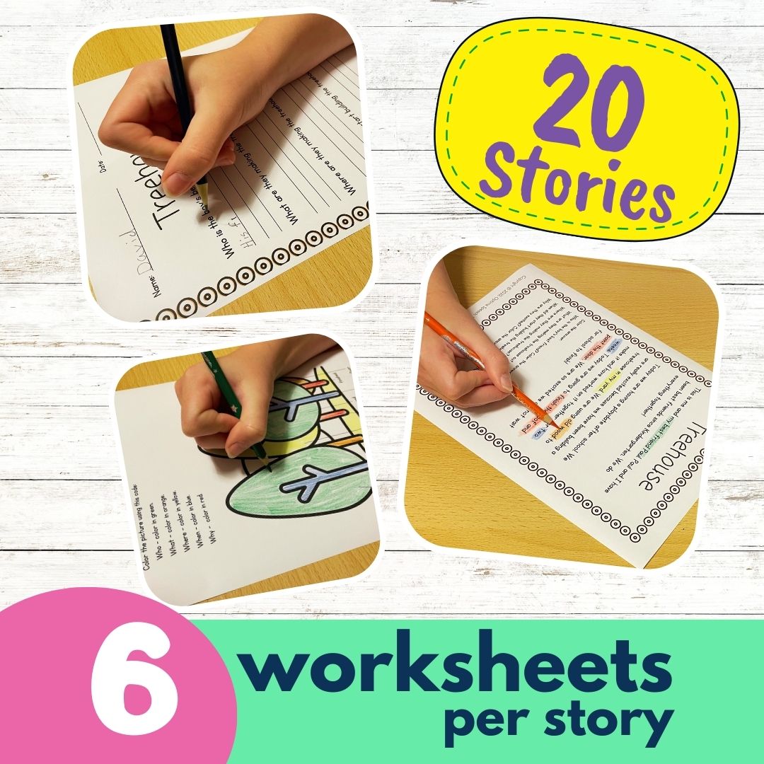 WH short stories worksheets