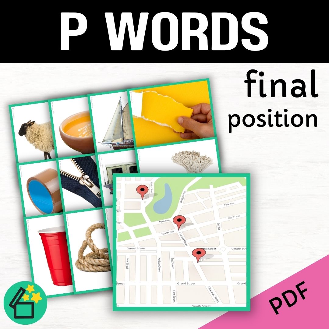 P word list for speech therapy and teachers by Resourceible. Eliciting the P sound at the end of words.
