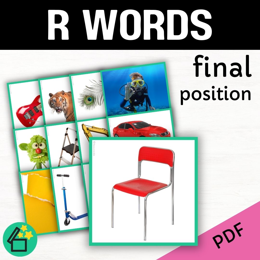 R word list for speech therapy and teachers by Resourceible. Eliciting the R sound at the end of words.