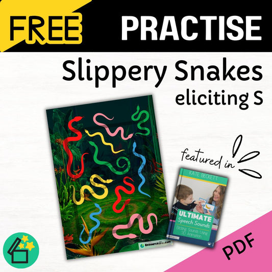 Slippery Snake Ultimate Speech Sounds Eliciting Sounds Using 3D Animation Book by Kate Beckett.