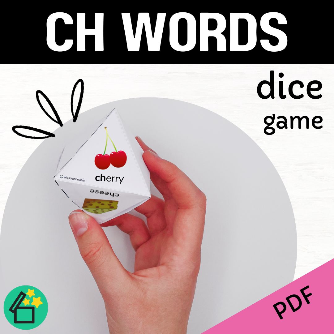 CH sound speech therapy game. Classroom game for CH words. CH phonic activity for kids by Resourceible.