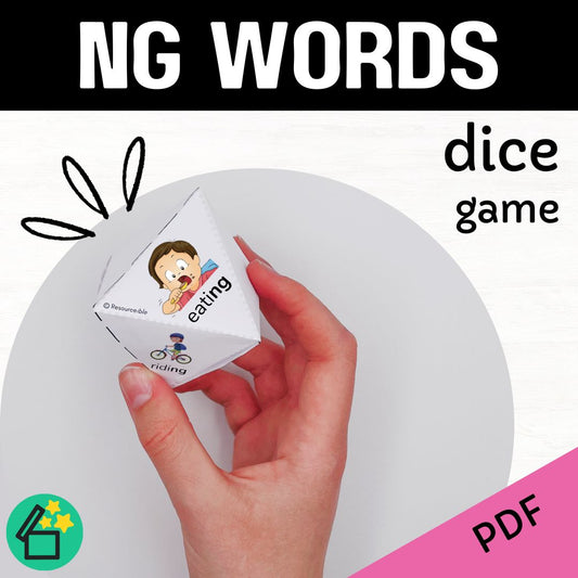 NG sound speech therapy game. Classroom game for NG words. NG phonic activity for kids by Resourceible.