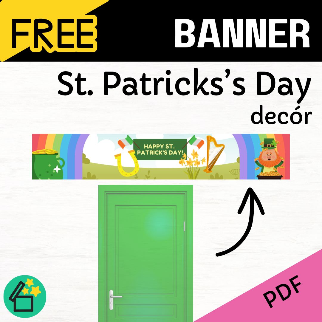 St Patricks day door banner fun decoration free.