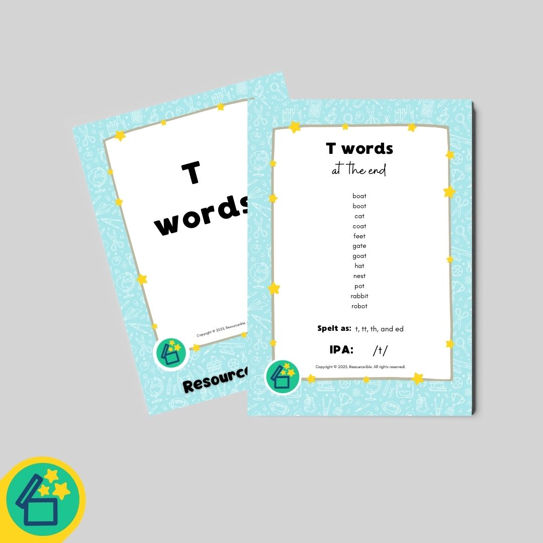 T Words | Words ending with T | Speech Therapy Resources | pdf
