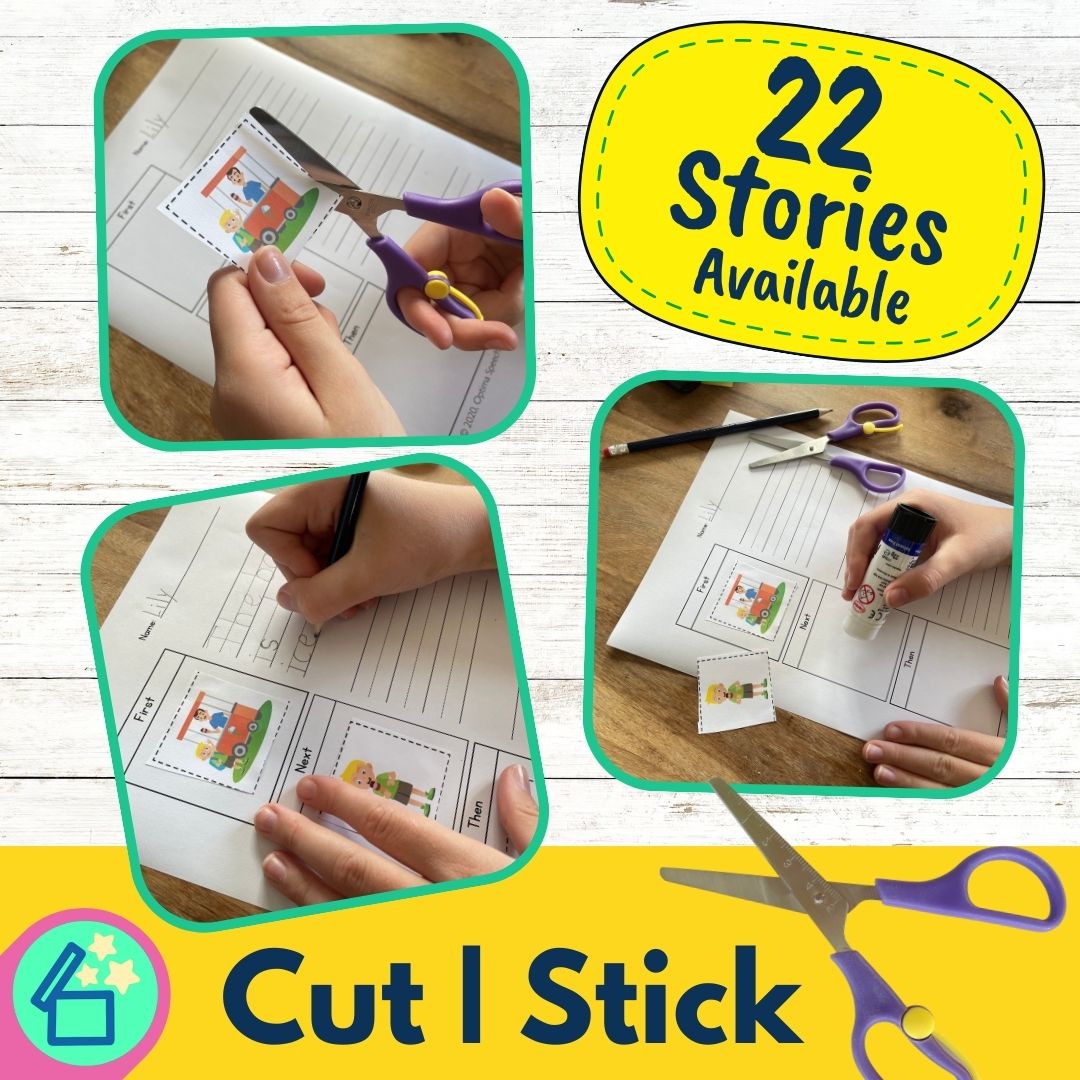 Speech therapy quick activity for story recall.