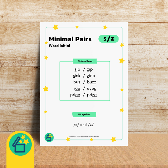 Minimal Pairs S and Z | Speech Therapy Activities | pdf – Resourceible